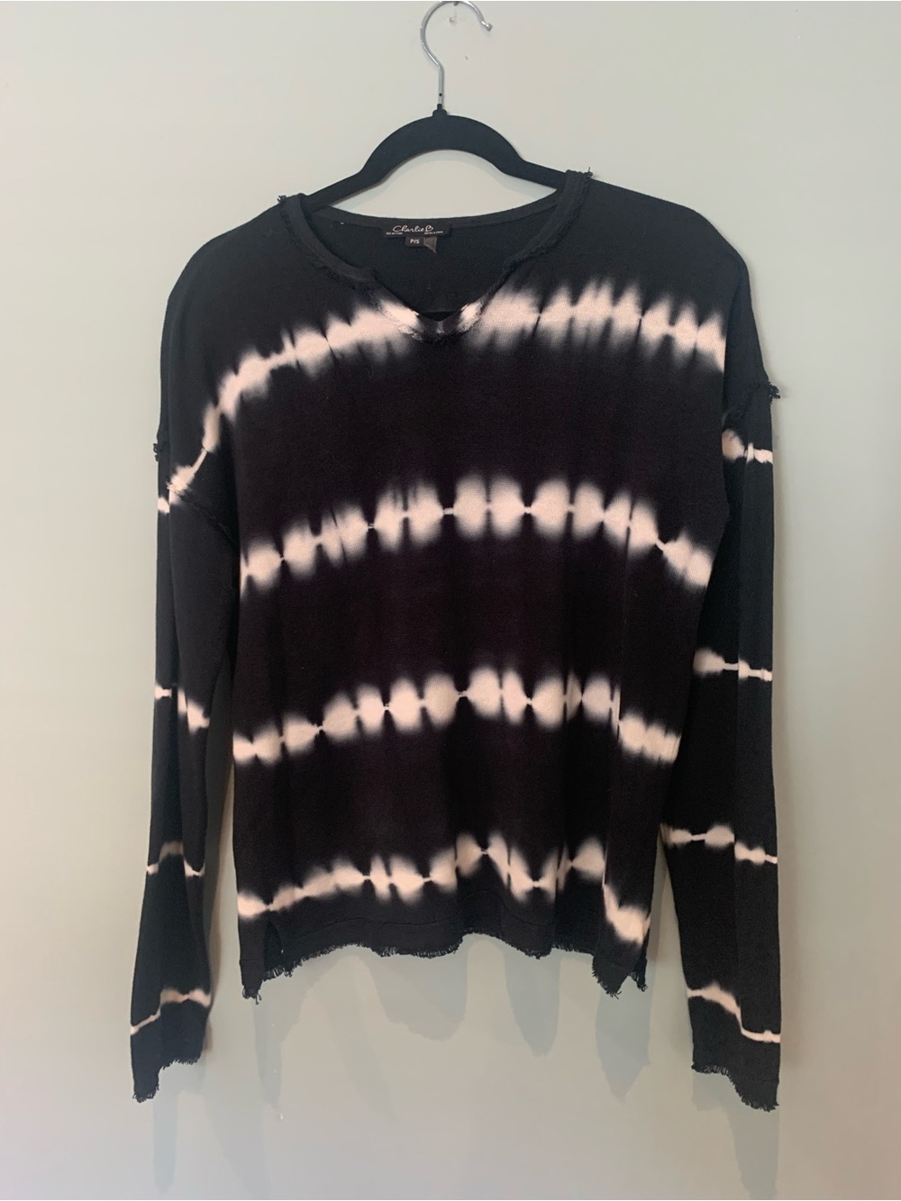 Tie-Dye Navy and White Women’s Long Sleeve Sweater